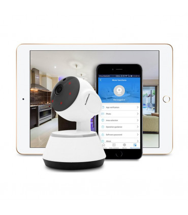 Aquarius 360 HD Indoor Smart Home White Camera With 8GB Gold Micro Sd Card