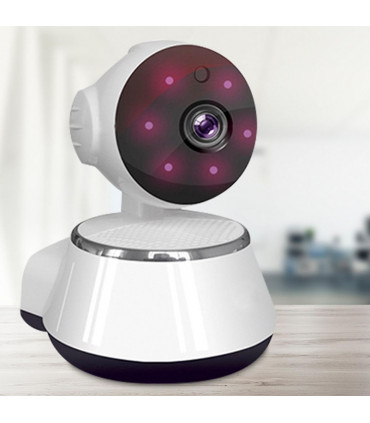 Aquarius 360 HD Indoor Smart Home White Camera With 8GB Gold Micro Sd Card