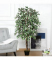 Artificial Ficus Silk Tree with Nursery Pot, Decorative Fake Plant, 160cm