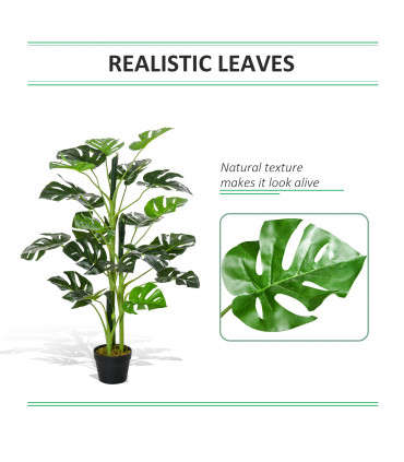 Artificial Monstera Tree 21 Leaves Palm Tree for Indoor Outdoor 1m