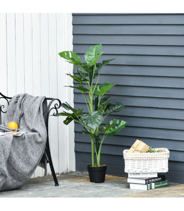 Artificial Monstera Tree 21 Leaves Palm Tree for Indoor Outdoor 1m