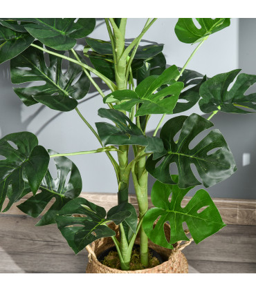 Artificial Monstera Tree 21 Leaves Palm Tree for Indoor Outdoor 1m