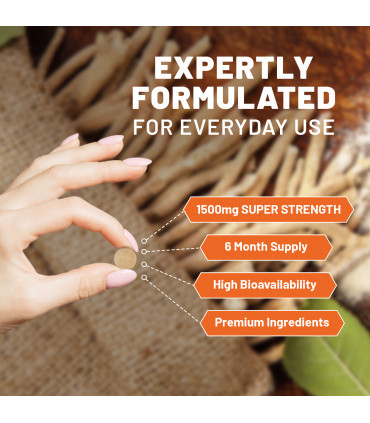 Ashwagandha 1500mg 180 Vegan Tablets | 6 Months’ Supply