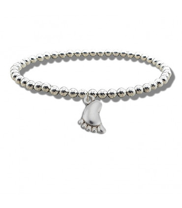 Baby Foot Silver Beaded Bracelet