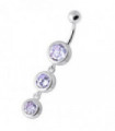 Basel Setting Tri Round Jeweled Belly Banana