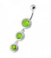 Basel Setting Tri Round Jeweled Belly Banana