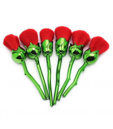Beauty and the Beast-Inspired Rose Makeup Brushes with Glossy Handles