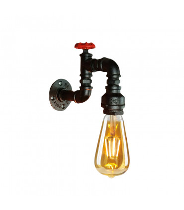 Vintage Retro Lamp Wall Light E27 60W Dimmable Black Metal Water Pipe Sconce