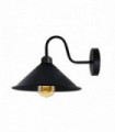 Wall Lamp Black Metal Cone Shape Shade E27 Base Socket Vintage Style 22cm H