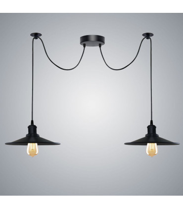 Pendant Light Black Vintage 2 Head Cone Ceiling Pendant Light Fitting