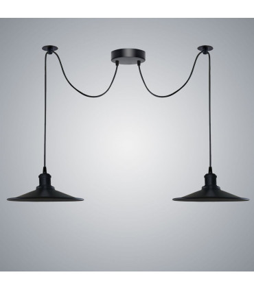 Pendant Light Black Vintage 2 Head Cone Ceiling Pendant Light Fitting