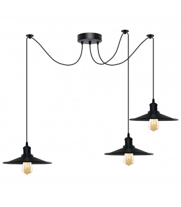 Pendant Light Black Vintage 3 Head Cone Ceiling Pendant Light Fixture