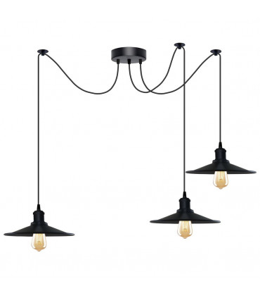 Pendant Light Black Vintage 3 Head Cone Ceiling Pendant Light Fixture