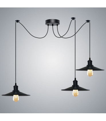 Pendant Light Black Vintage 3 Head Cone Ceiling Pendant Light Fixture