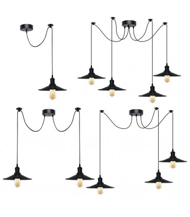 Pendant Light Black Vintage 3 Head Cone Ceiling Pendant Light Fixture