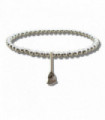 Broom Silver Beaded Bracelet