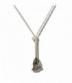 Necklace Sterling Silver Broom Charm 30x10x3mm Tibetan Silver Antique Finish