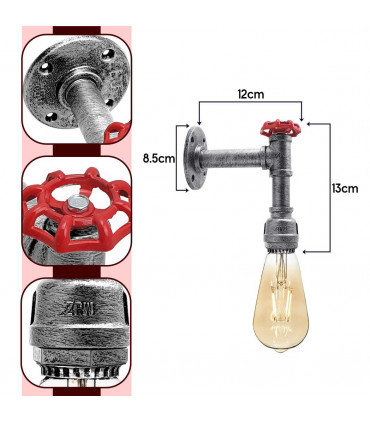 Metal Pendant Light Brushed Silver Vintage Industrial Retro 20x40x30 cm E27 Base