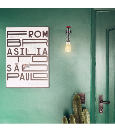 Metal Pendant Light Brushed Silver Vintage Industrial Retro 20x40x30 cm E27 Base