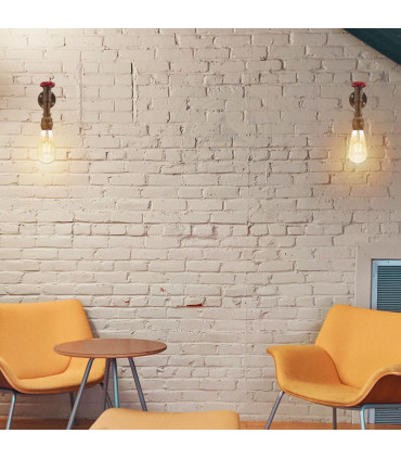 Metal Brushed Copper Vintage Industrial Retro arm Water Pipe Lamp Pendant Light