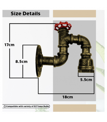 Vintage Retro Lamp Wall Light E27 60W Dimmable Non Dimmable Bulb Brushed Brass