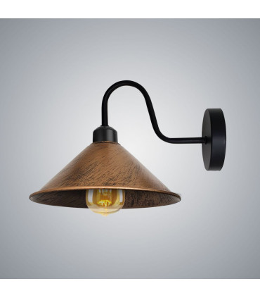 Wall Lamp Metal Vintage 22cm W x 10cm H Brushed Copper Cone Shape Shade