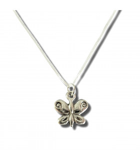 Necklace Silver Butterfly Charm 16/18" Tibetan Silver Antique Finish Gift Box