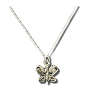 Necklace Silver Butterfly Charm 16/18" Tibetan Silver Antique Finish Gift Box