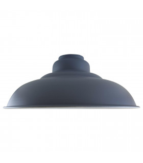 Ceiling Pendant Industrial Style Gloss Modern Metal Lampshade Grey 32cm x 13.5cm