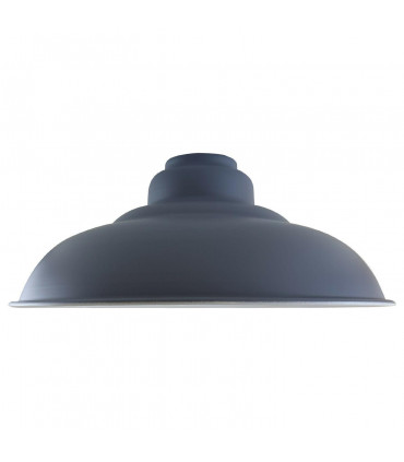 Ceiling Pendant Industrial Style Gloss Modern Metal Lampshade Grey 32cm x 13.5cm