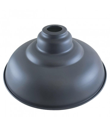 Ceiling Pendant Industrial Style Gloss Modern Metal Lampshade Grey 32cm x 13.5cm
