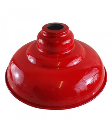 Ceiling Pendant Industrial Style Gloss Modern Metal Red 32cm x 13.5cm Lampshade