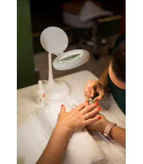 Desk Lamp Magnifier White 52cm Height 3X Magnification Flexible Gooseneck