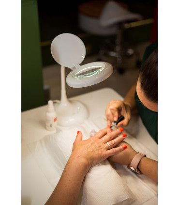 Desk Lamp Magnifier White 52cm Height 3X Magnification Flexible Gooseneck