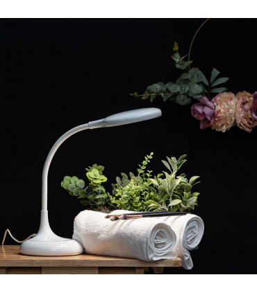 Desk Lamp Magnifier White 52cm Height 3X Magnification Flexible Gooseneck