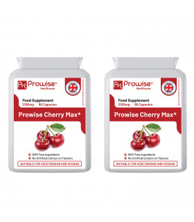 Cherry Max+ 2100mg (Pack of 2) 90 Vegan Capsules High Strength I Made in The UK