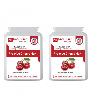 Cherry Max+ 2100mg (Pack of 2) 90 Vegan Capsules High Strength I Made in The UK