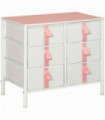 Chest of Drawers Cloth Organizer w/ 6 Fabric Drawer Metal Frame Nursery Room