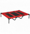 Cooling Elevated Dog Bed Portable Raised Pet Cot for Indoor & Outdoor, Red