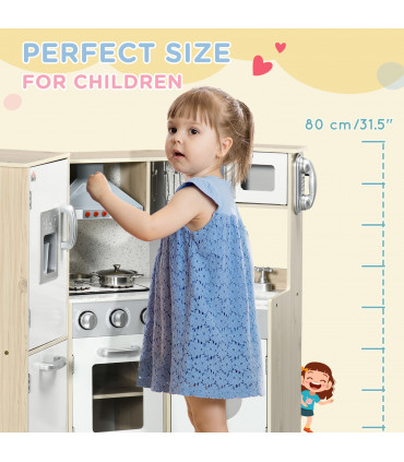 Corner Kids Kitchen w/ Sound Light, Phone, Microwave, Oven, Range Hood