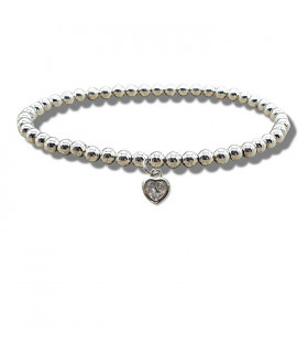 Cubic Zirconia Heart Beaded Bracelet