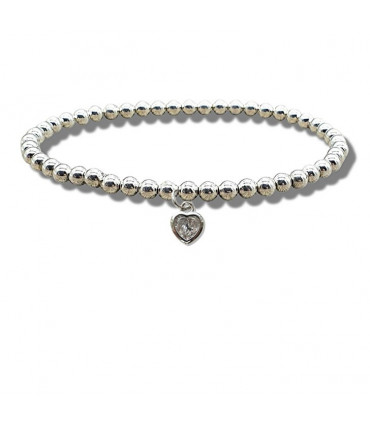 Cubic Zirconia Heart Beaded Bracelet