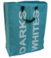 Laundry Bag BLUE 100% Polyester Double Metal Handles Foldable Storage 58cm