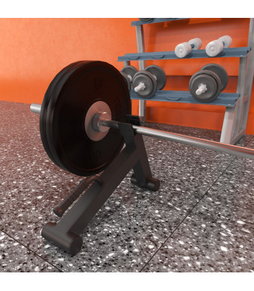 Steel Black 33H x 50L x 12Wcm Deadlift Barbell Jack with Non-Slip