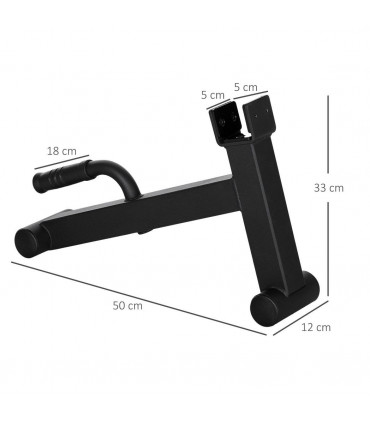 Steel Black 33H x 50L x 12Wcm Deadlift Barbell Jack with Non-Slip