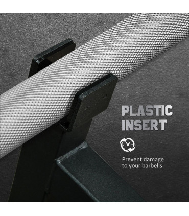 Steel Black 33H x 50L x 12Wcm Deadlift Barbell Jack with Non-Slip