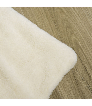 Dog Crate Furniture End Table Soft Cushion Double Door Oak-tone Beige Steel