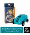 Mini Car Spinner with Flashing Lights, Blue ABS Plastic 5.00 x 11.00 x17.00 cm