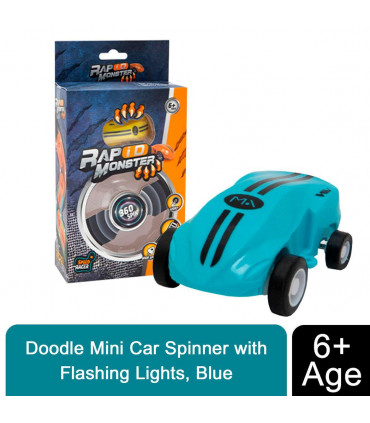 Mini Car Spinner with Flashing Lights, Blue ABS Plastic 5.00 x 11.00 x17.00 cm