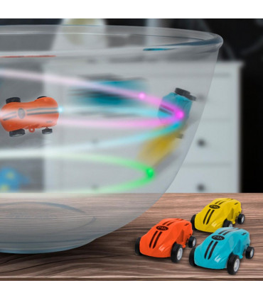 Mini Car Spinner with Flashing Lights, Blue ABS Plastic 5.00 x 11.00 x17.00 cm